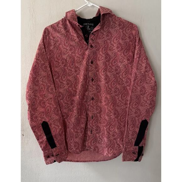 eros platino Other - EROS PLATINO Men Medium 38 Red Button-Up Long Sleeve Shirt Cotton